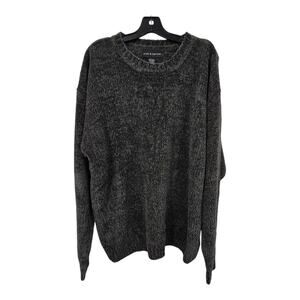 Vintage Y2K NEW Chenille‎ Sweater Mens XLT Gray Crew Preppy Dad Grandpa Casual